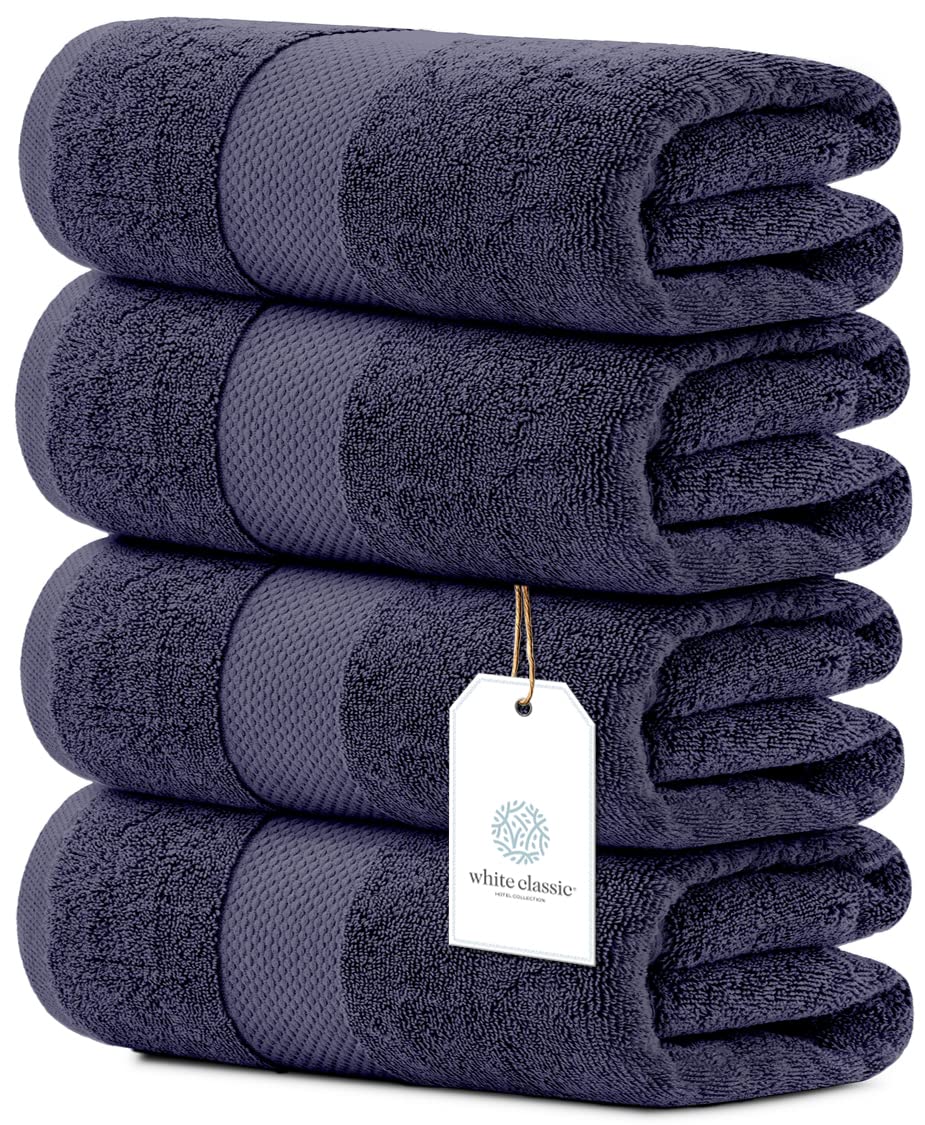 White Classic 700 GSM Cotton Bath Towels Set of 4 | Luxury Hotel Quality