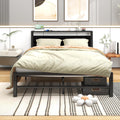 ARFARLY Metal Platform Bed Frame with Storage Headboard, 120x200cm
