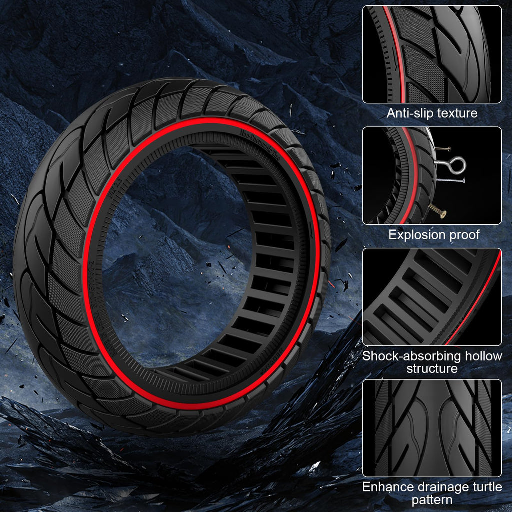 OUXI 10-Inch Solid Scooter Tyres | Puncture Proof for Ninebot Max G30P | 2 Pack