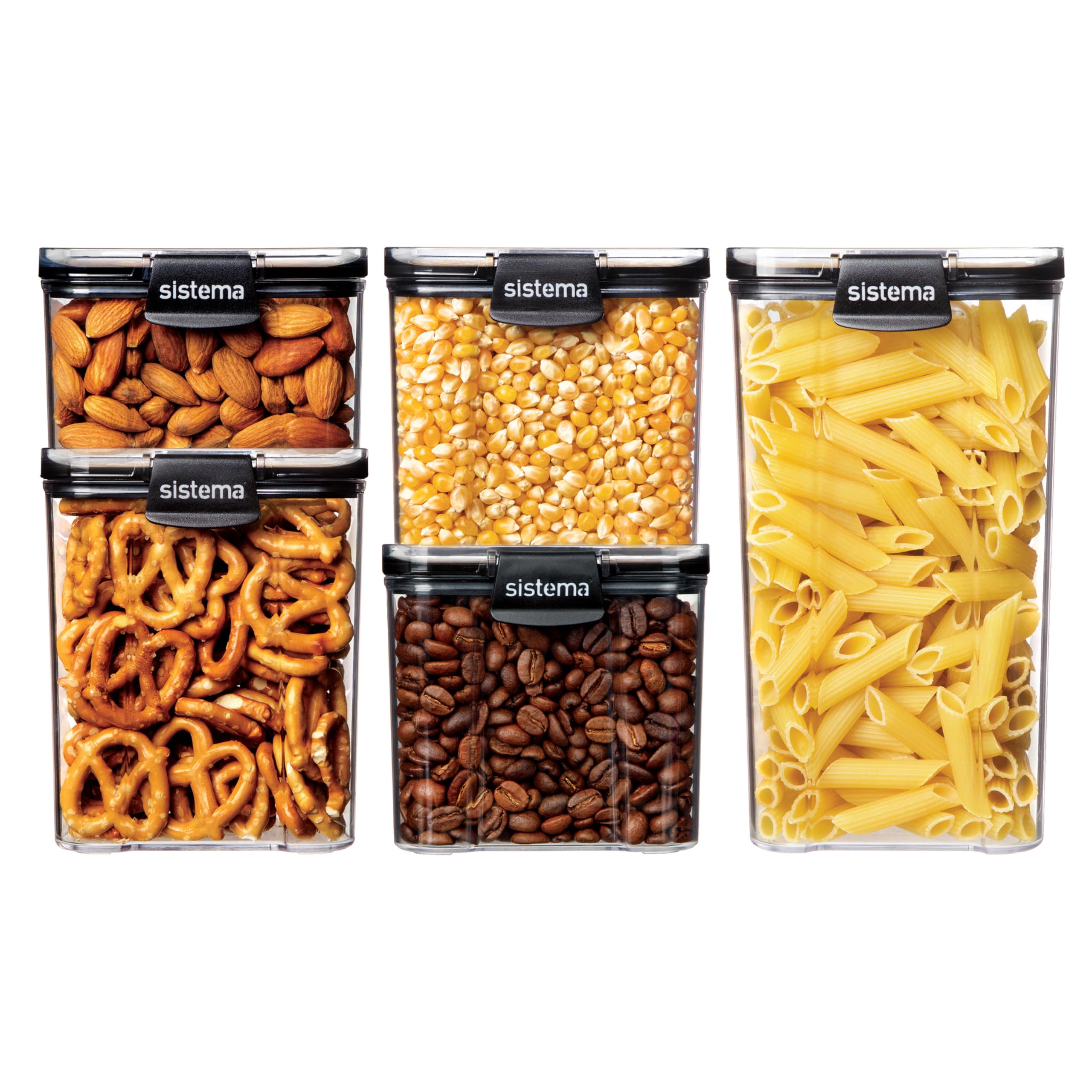 Sistema Ultra Square Airtight Food Storage Containers - 5 Piece Set