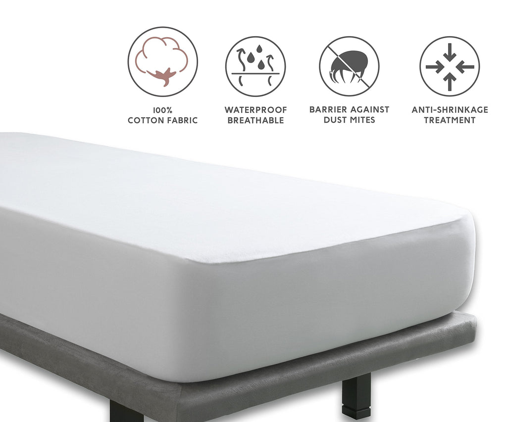 Tural Mattress Cover 140x200cm Double Size 2 in 1 Protector and Fitted Sheet Waterproof and Breathable