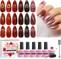 AIMEILI Magnetic Cat Eye Gel Nail Polish Set - 6pcs UV LED Manicure Kit
