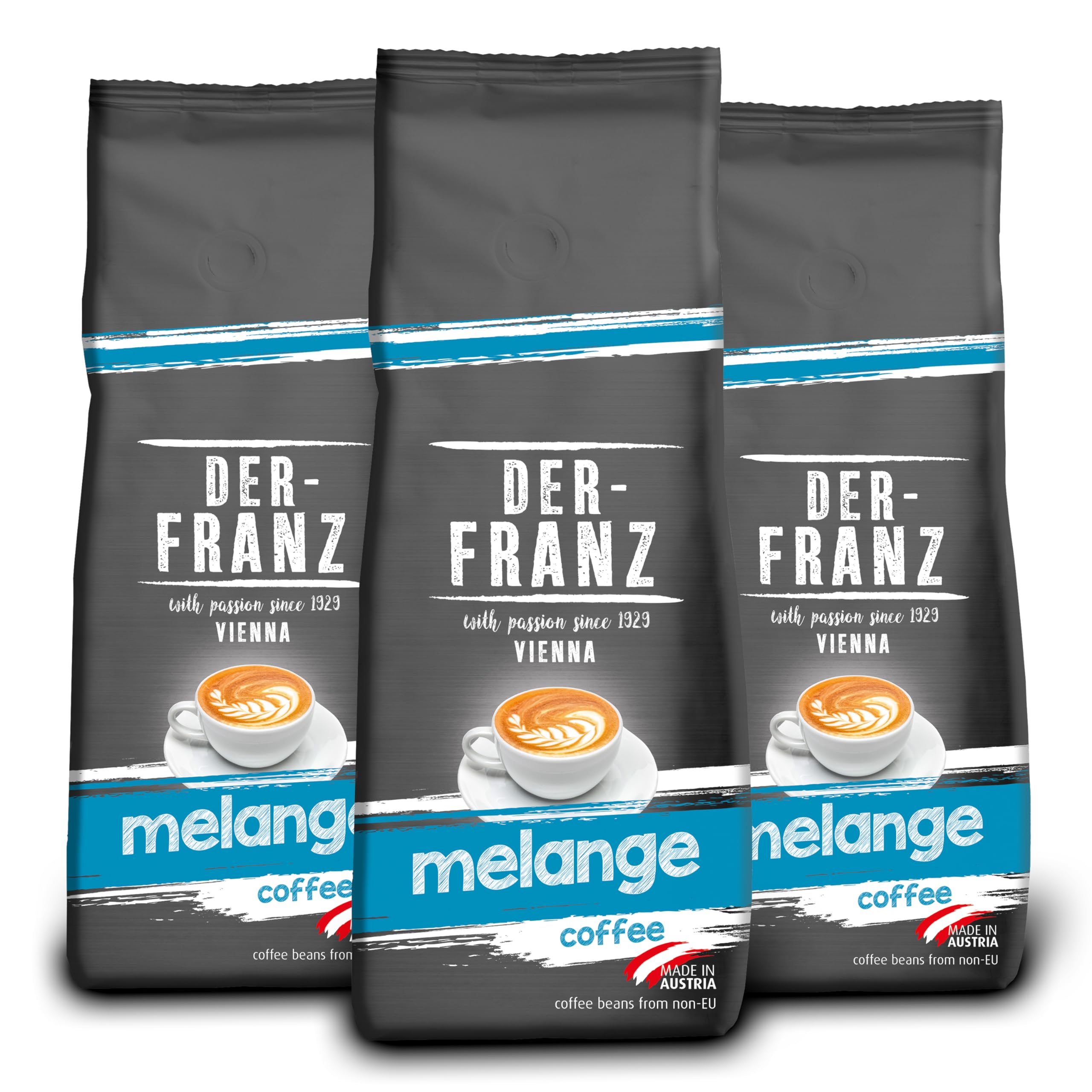 Der-Franz Melange Coffee - 100% Arabica Whole Bean Blend - 1.5kg