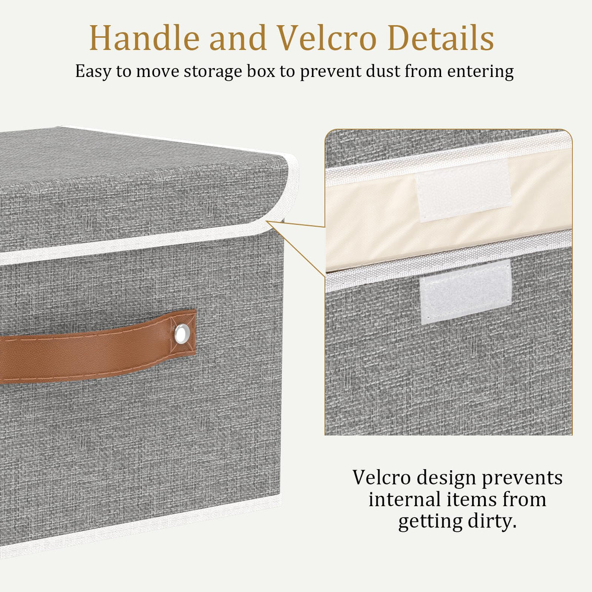 OUTBROS Storage Boxes with Lids 3 Pack, Bins 45x30x30 cm, Grey - image 5
