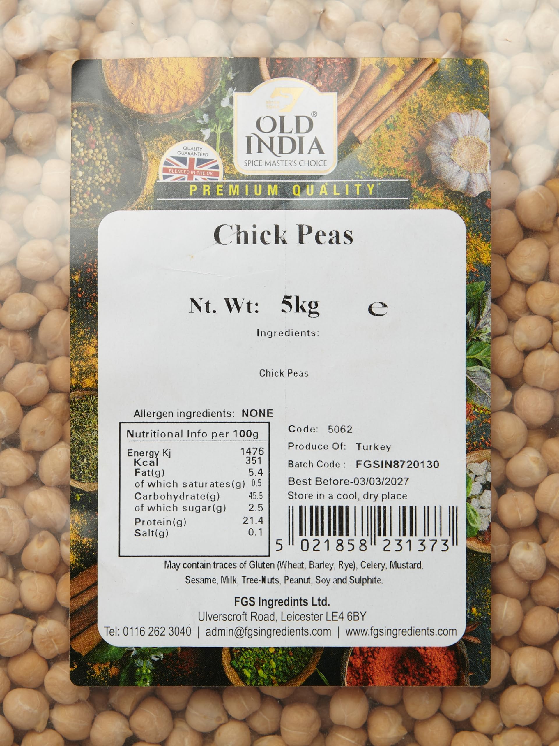 Old India Chick Peas 5kg – Premium Dried Pulses and Bulk Legumes