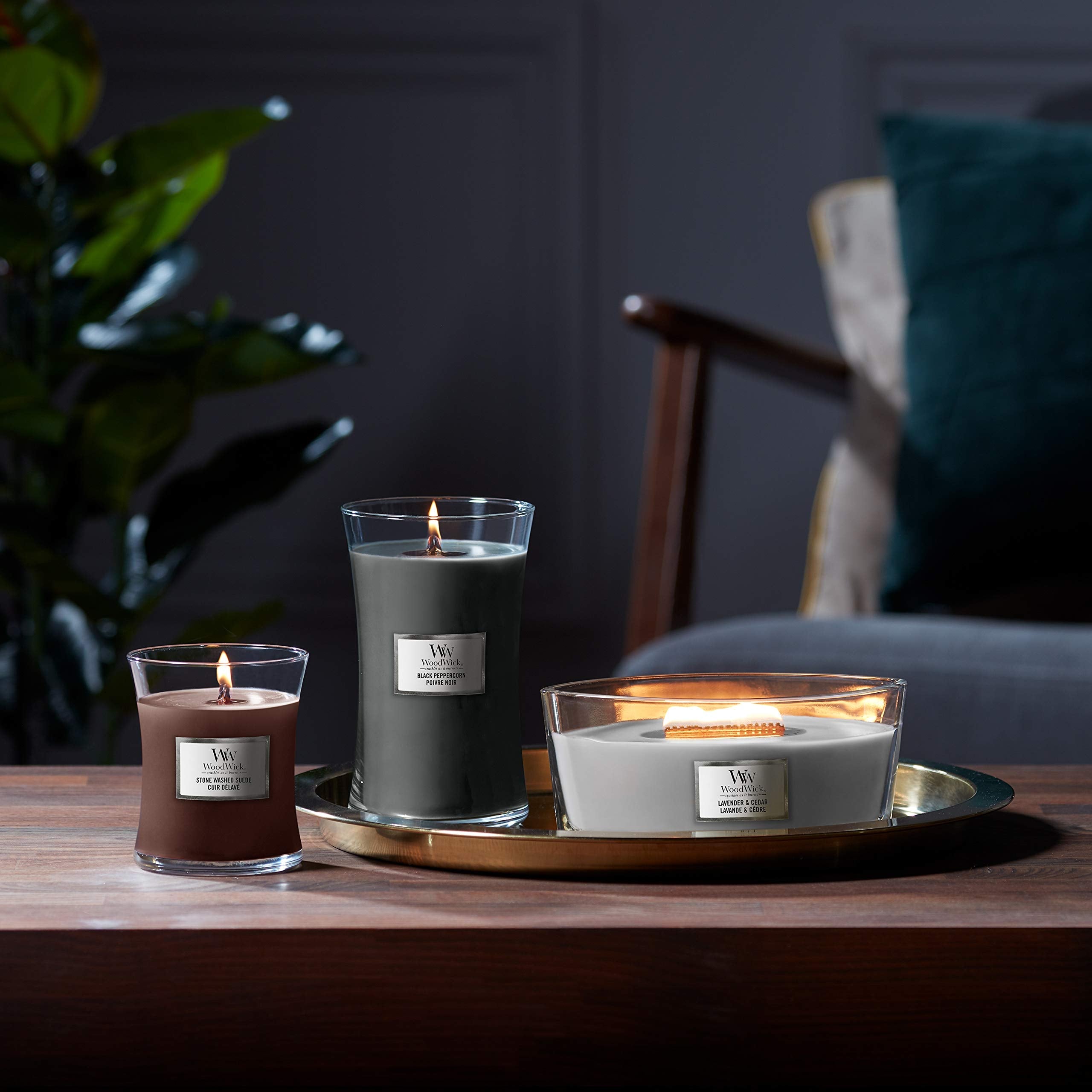 WoodWick Lavender & Cedar Ellipse Scented Candle with Crackling Wick