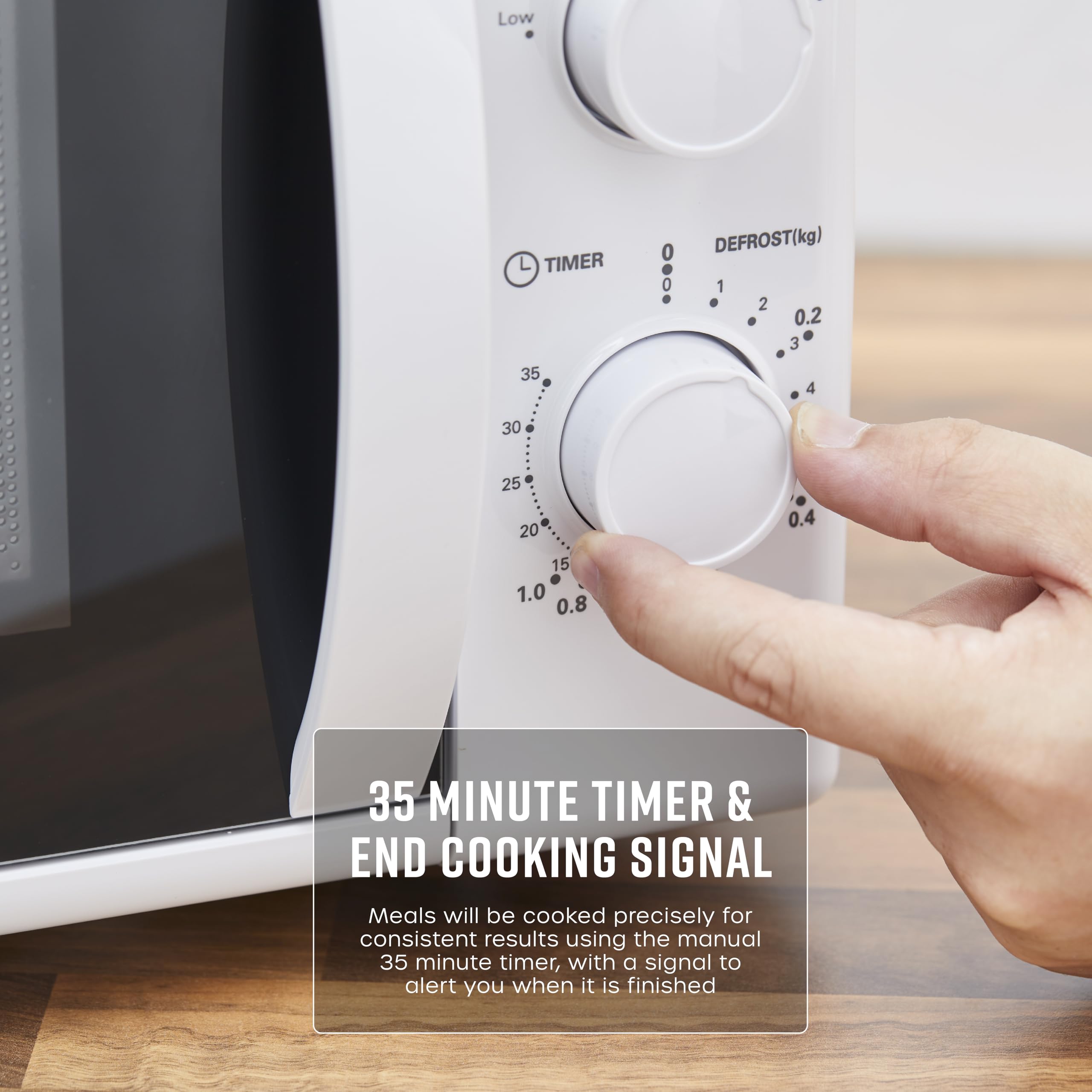 Swan SM4420WHT Manual Microwave | 700W 20L Capacity - White
