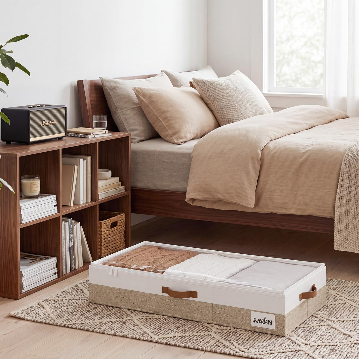 StorageWorks Large Under Bed Storage Containers with Handles and Label Holder, 2 Pack Ultra-thick Fabric Underbed Bins, Closet Organizer for Clothes - image 5
