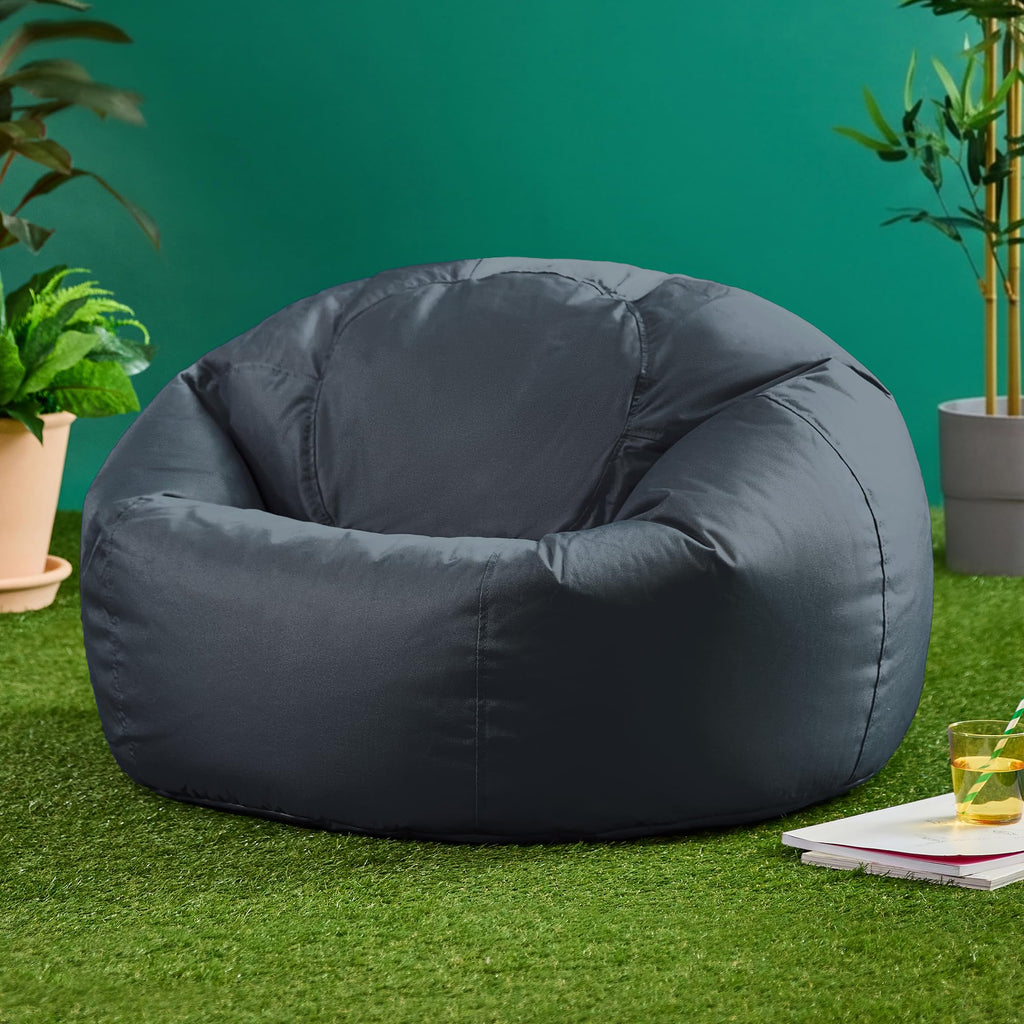 Bean Bag Bazaar Kingston Outdoor Bean Bag & Footstool with Filling, Grey - image 3