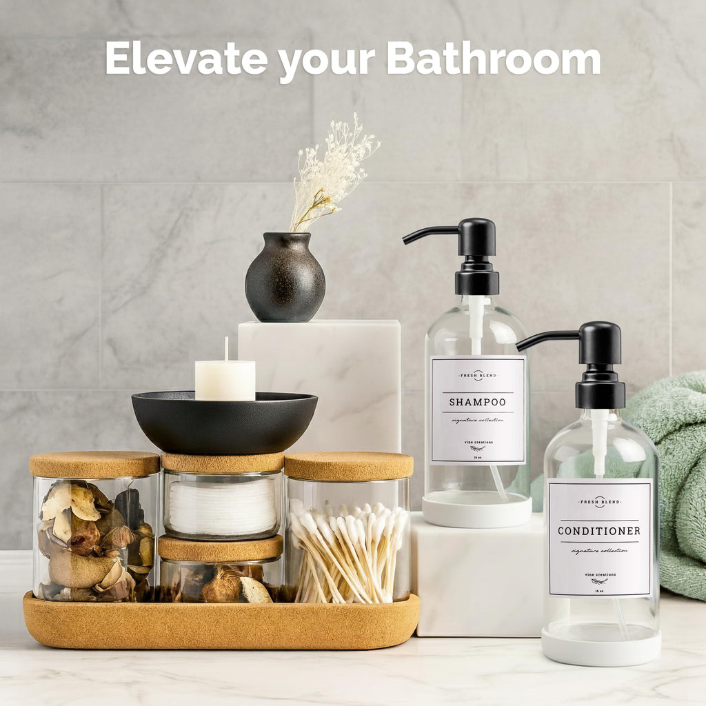 Vine Creations Glass Soap Dispenser, 2 Pack Kitchen Soap Dispenser Set with Stainless Steel Pump - image 4