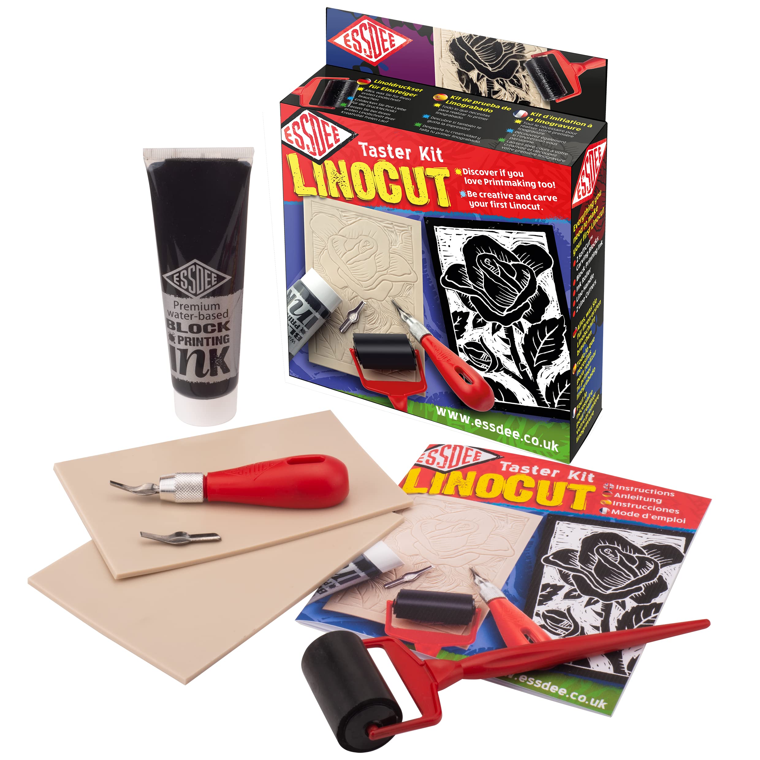 Essdee Linocut Taster Kit – Black Block Printing Art Starter Set