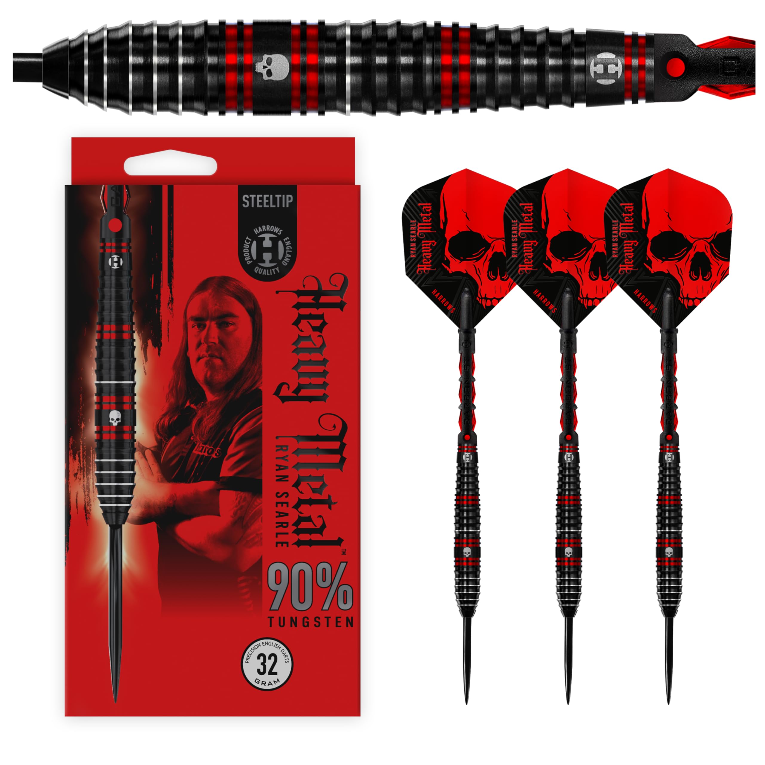 Harrows Ryan Searle Series 2 Darts-Set – 90% Wolfram Stahlspitze 22g-32g