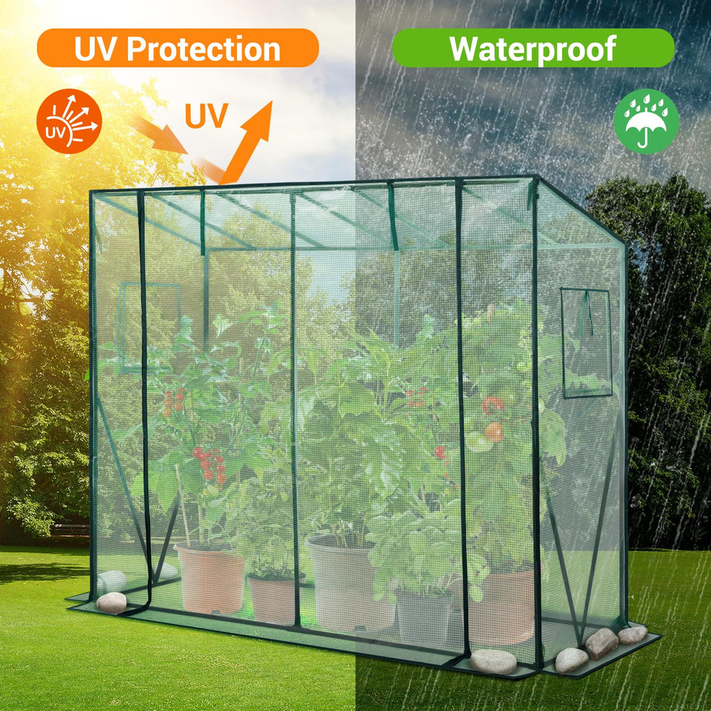 Ohuhu Walk-in Tomato Greenhouse | Portable PE Plant Shed with Zippered Door