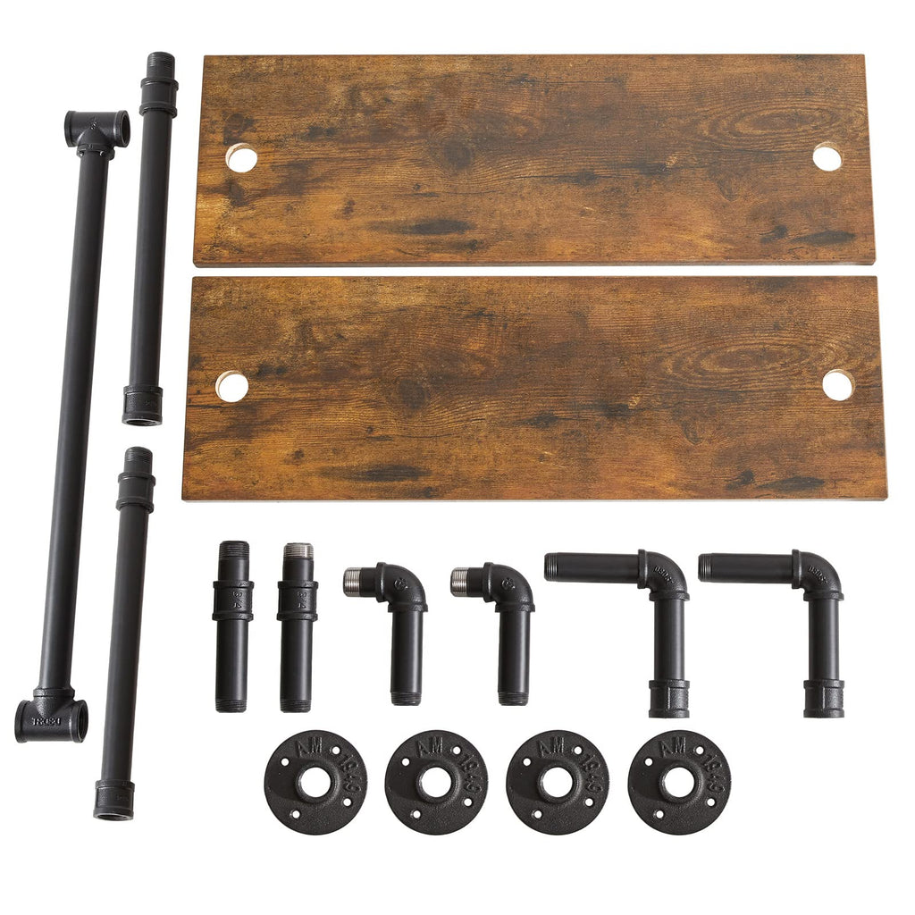 IBUYKE Industrial Pipe Floating Shelves | 2-Tier Rustic Wall Shelf