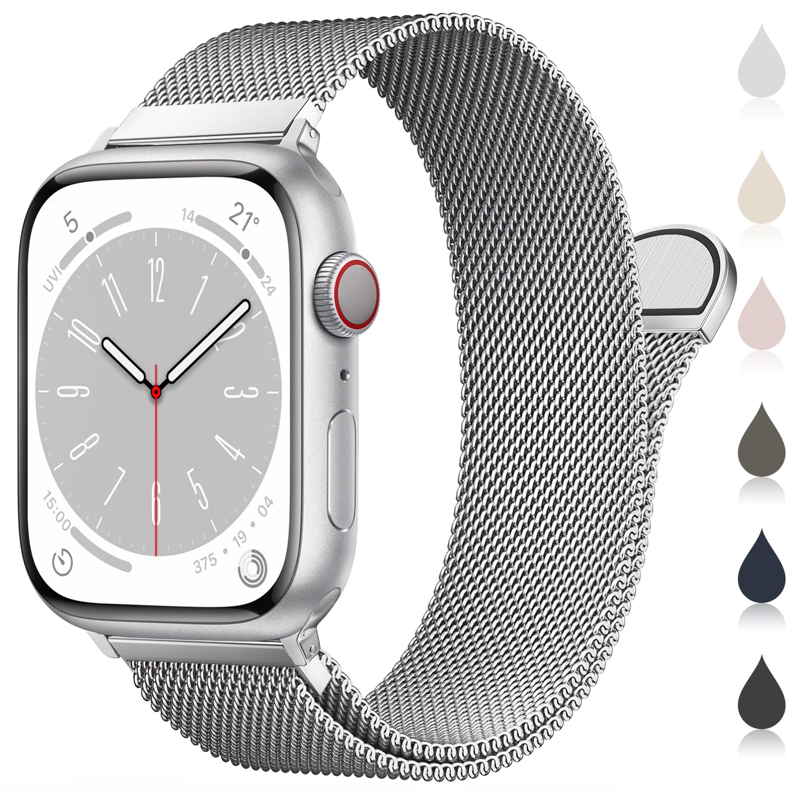 Jolof Store Milanese Loop Metal Band for Apple Watch - Magnetic Clasp