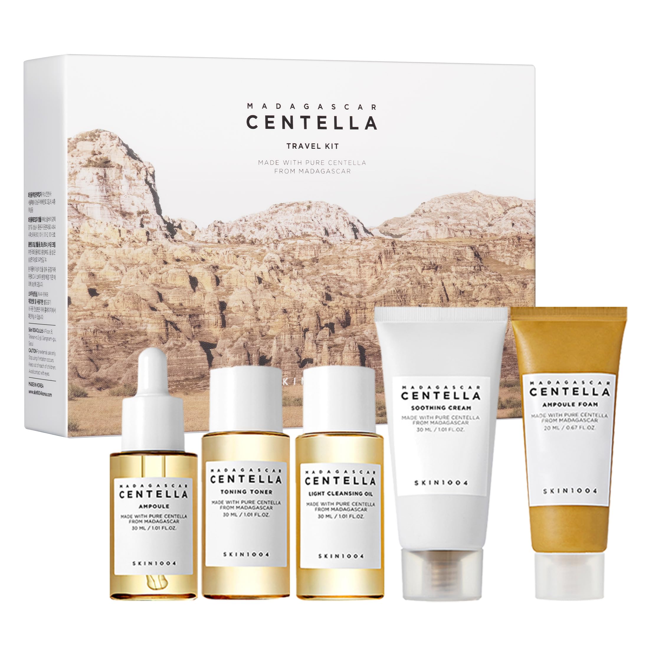 SKIN1004 Madagascar Centella Travel Kit | 5-Piece Soothing K-Beauty Set