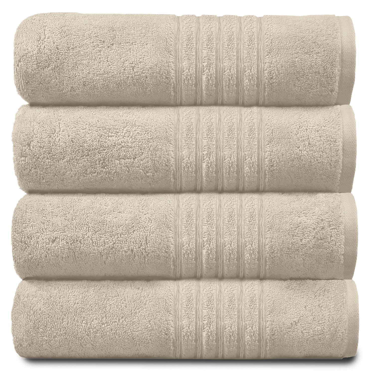 GC Gaveno Cavailia Egyptian Cotton Jumbo Bath Sheets, 450 GSM, Cream, 4 Pack