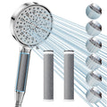 Cobbe Hard Water Filter Shower Head | 6-Mode High Pressure with Hose