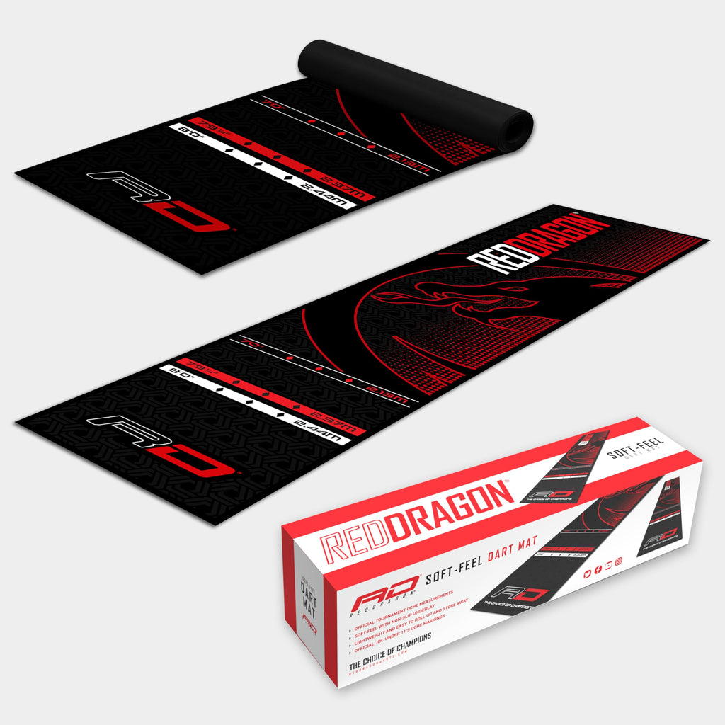 Red Dragon Darts Mat – EVA Soft Feel Oche Mat with Tournament Measurements