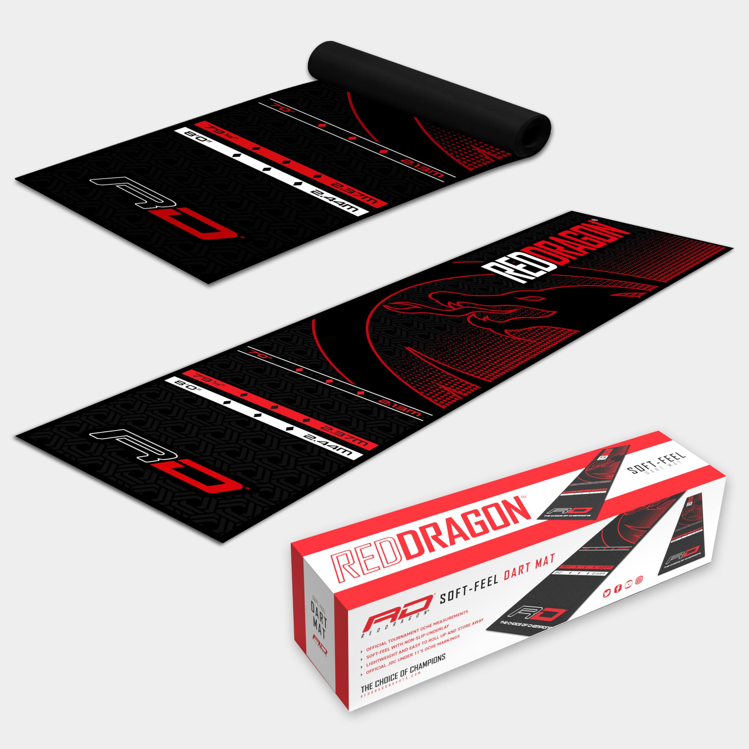 Red Dragon Darts Mat – EVA Soft Feel Oche Mat with Tournament Measurements