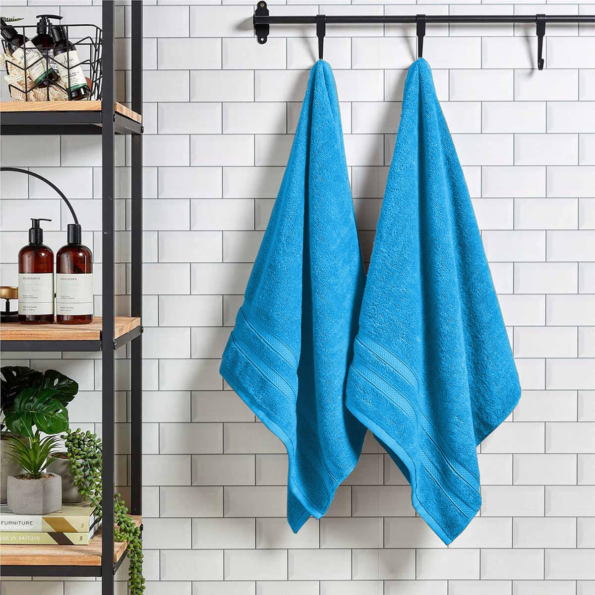Christy Chroma Blue Towel Set | Set of 6 | 2 Bath 2 Hand 2 Face | Highly Absorbent Heavyweight 675GSM | Bold and Bright - image 5