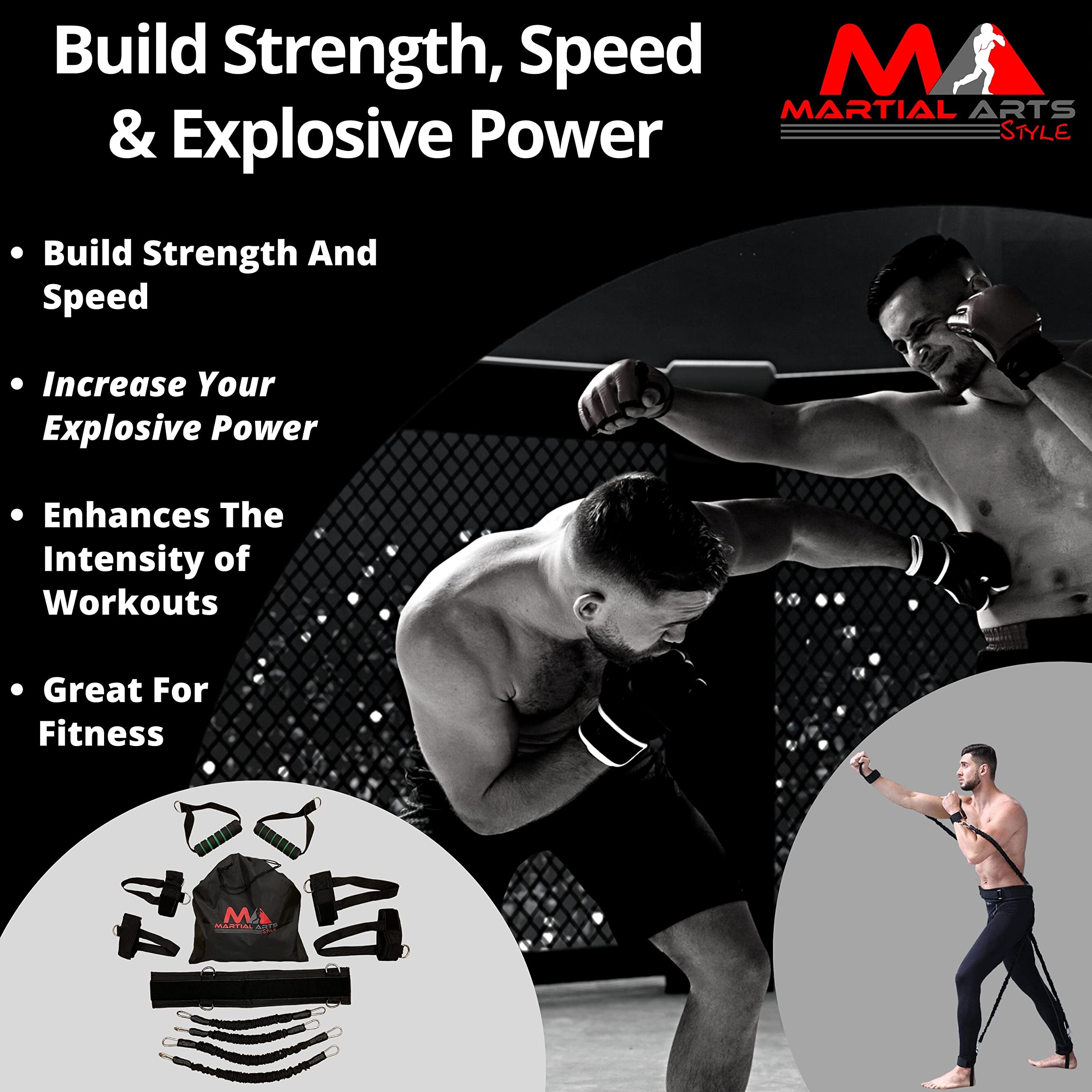Boxing Resistance Bands – 150 lbs Full Body MMA Training Set