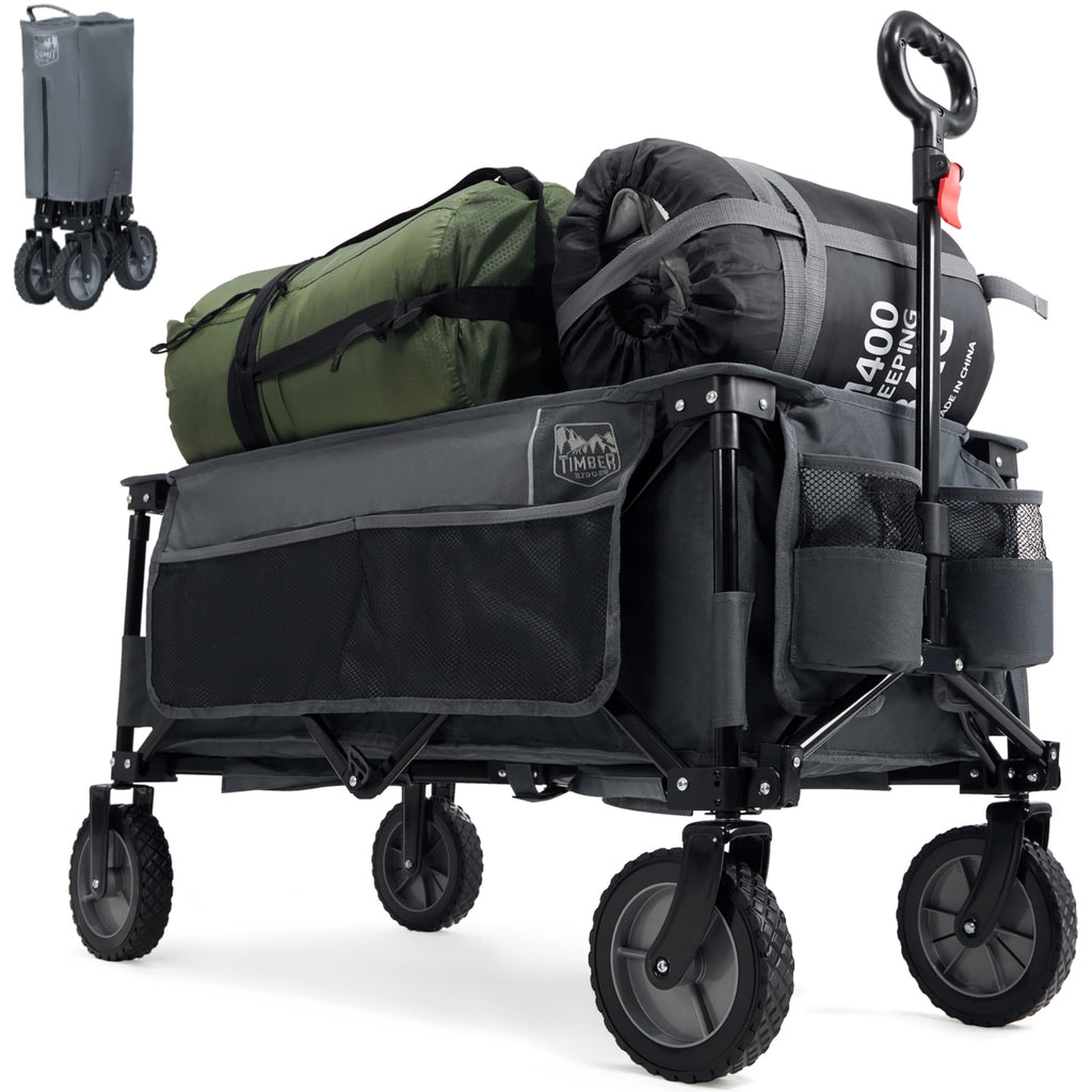 Timber Ridge 135L Collapsible Wagon – Heavy Duty Outdoor Camping Trolley