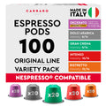 CARRARO 1927 Coffee Pods - 100 Aluminium Capsules for Nespresso Original