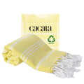 Cacala Turkish Cotton Hand Towel | Absorbent Peshtemal Fouta - Light Yellow
