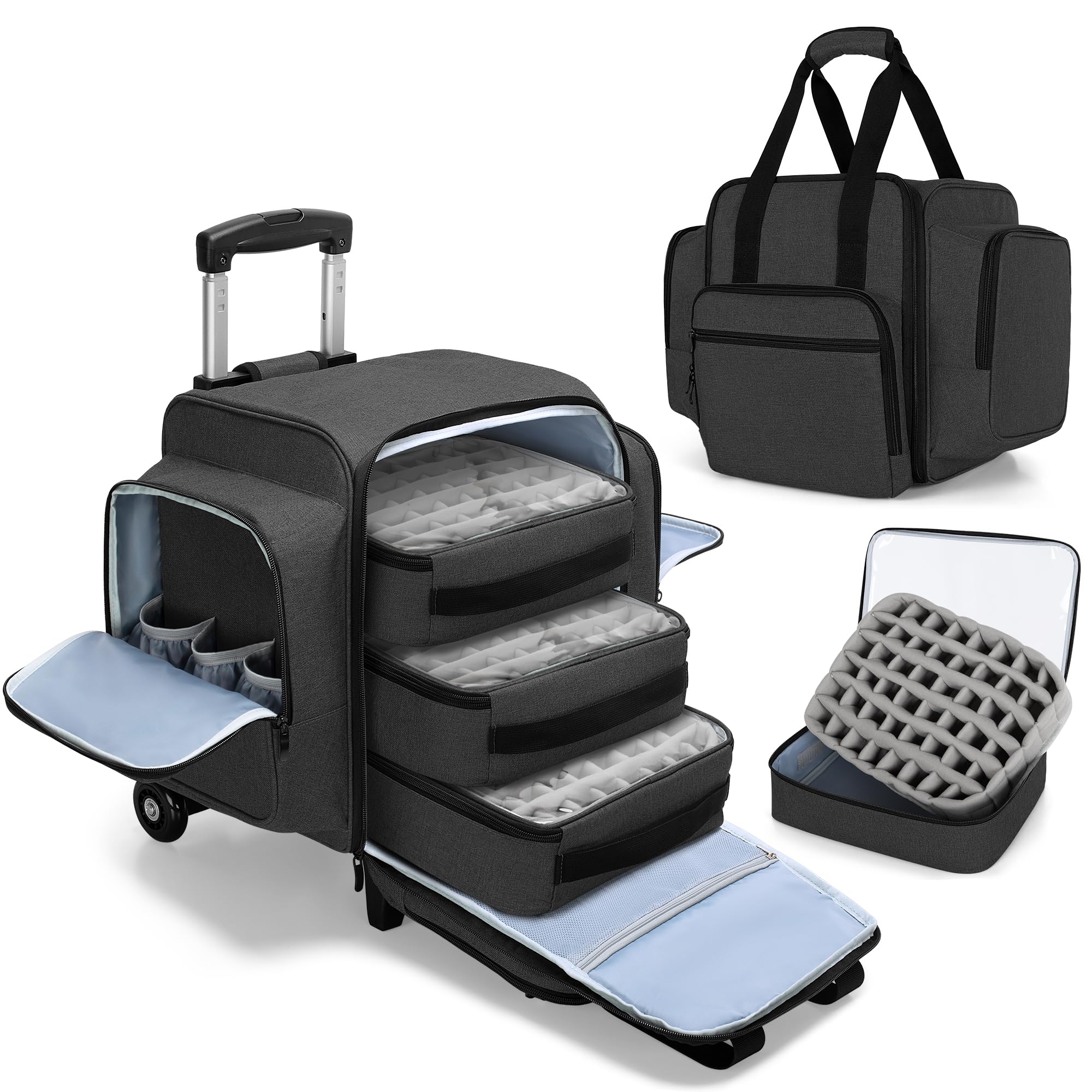BAFASO Rolling Nail Polish Organizer | 144 Bottle Case with Dolly