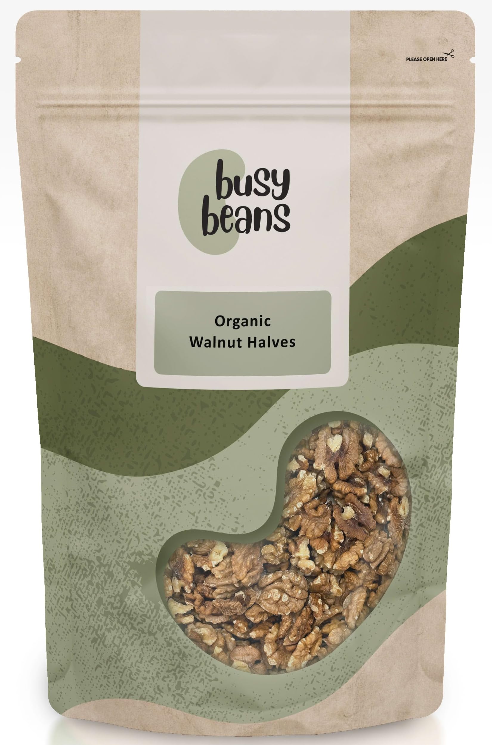 Busy Beans Organic Walnut Halves – Raw Vegan Superfood (500g)
