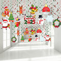 Christmas Hanging Foil Swirl Decorations – 30 Pcs Holiday Set