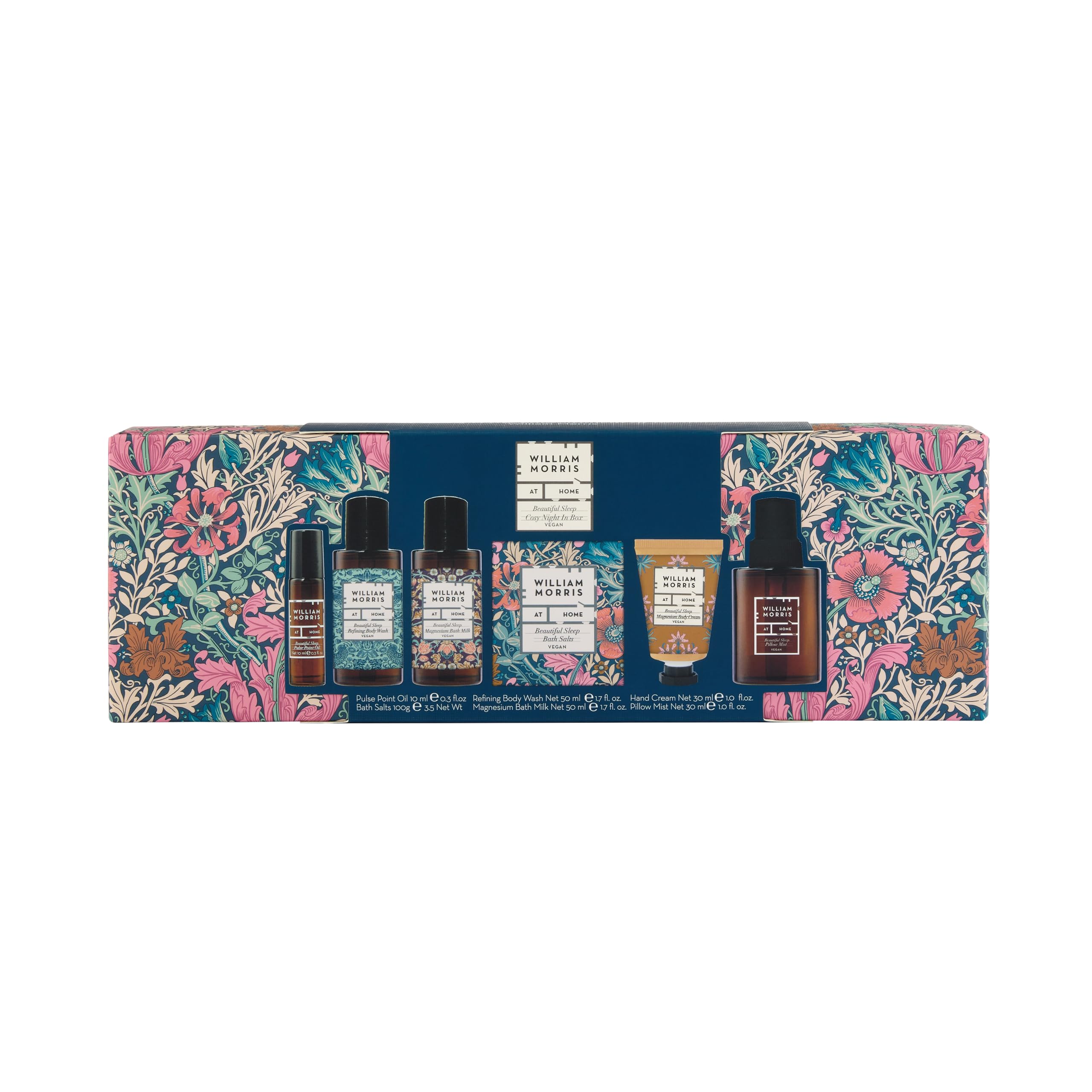 William Morris At Home Sleep Gift Set – 6-Piece Magnesium Bath & Body Kit