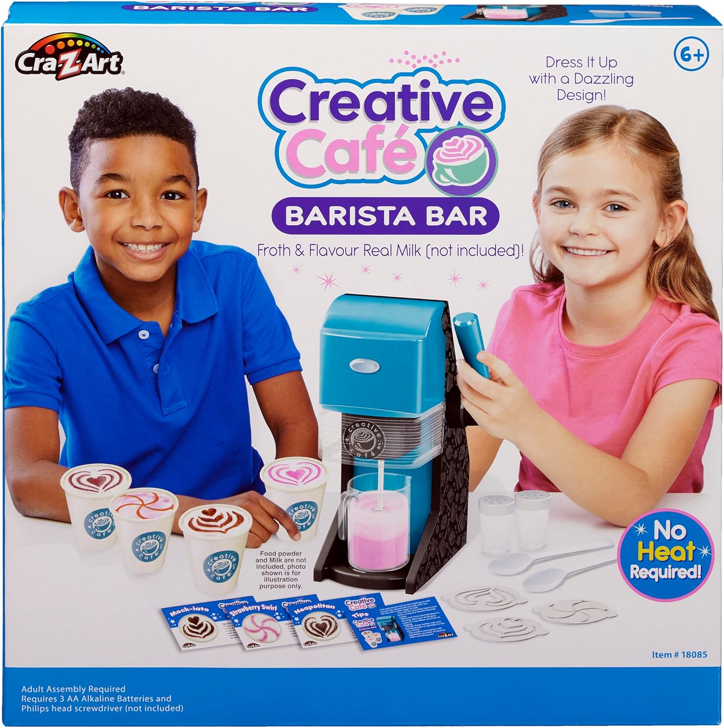 Cra-Z-Art Creative Café Barista Bar – Kids Pretend Play Milk Frother Toy