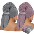 2-Pack Microfiber Hair Towel Wrap – Large Quick Dry Turban