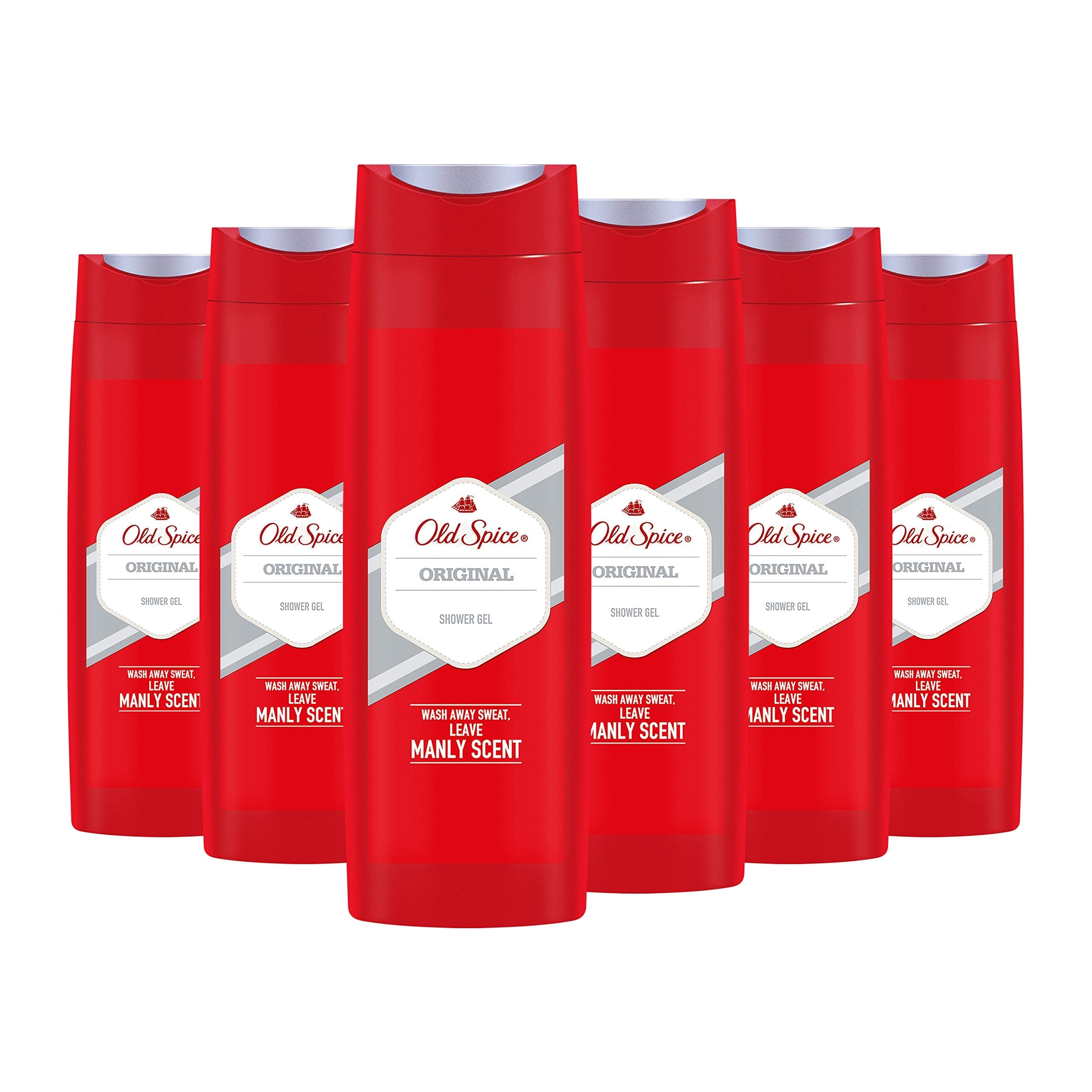 Old Spice Original Shower Gel for Men - 400ml Body Wash (Pack of 6)