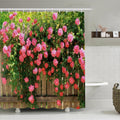 Pink Rose Garden Shower Curtain | Waterproof Polyester Fabric