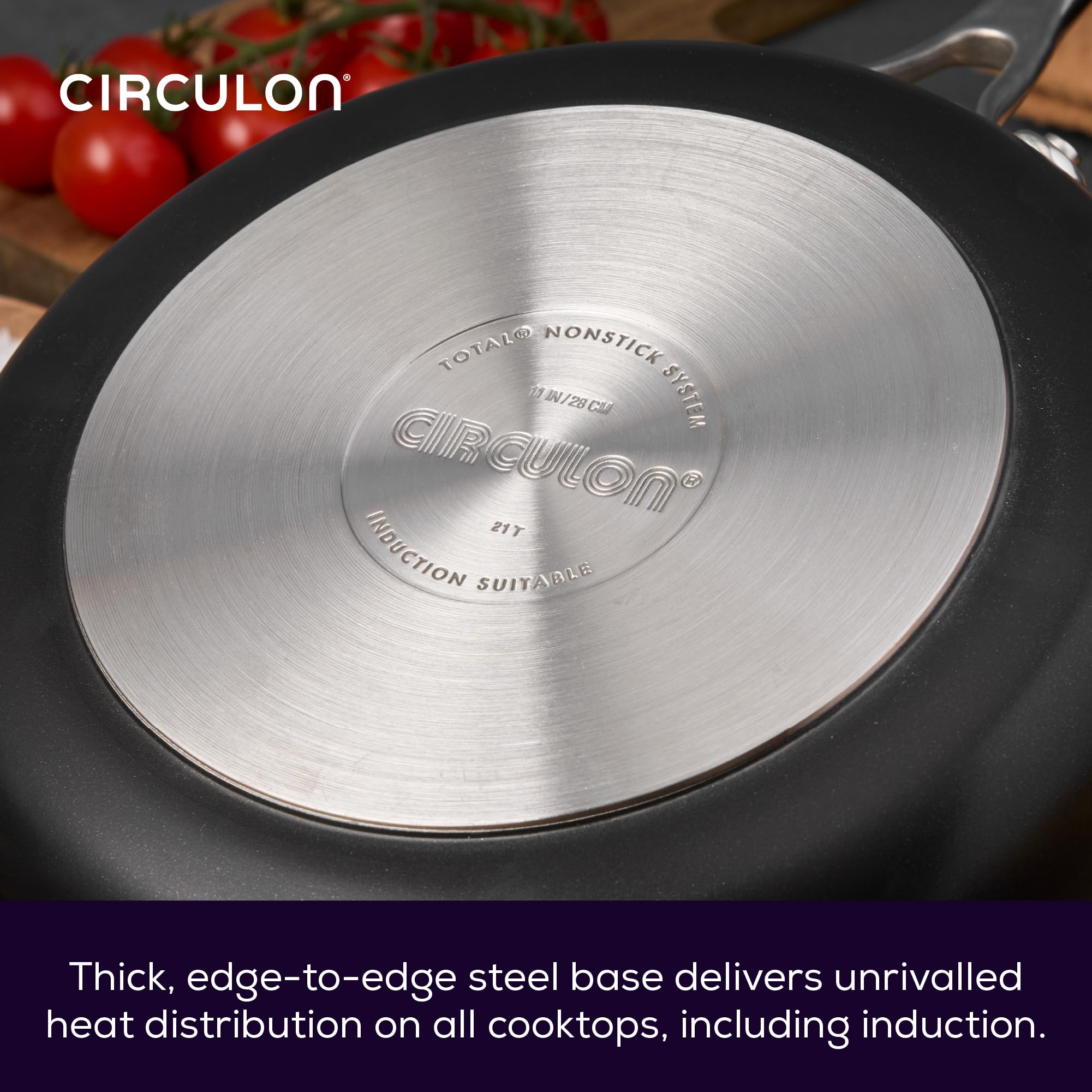 Circulon Style Hard Anodised Non-Stick Sauteuse Pan | 24cm/2.8L Black