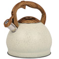 Belle Vous 3L Whistling Tea Kettle – Beige Stainless Steel Stovetop Pot