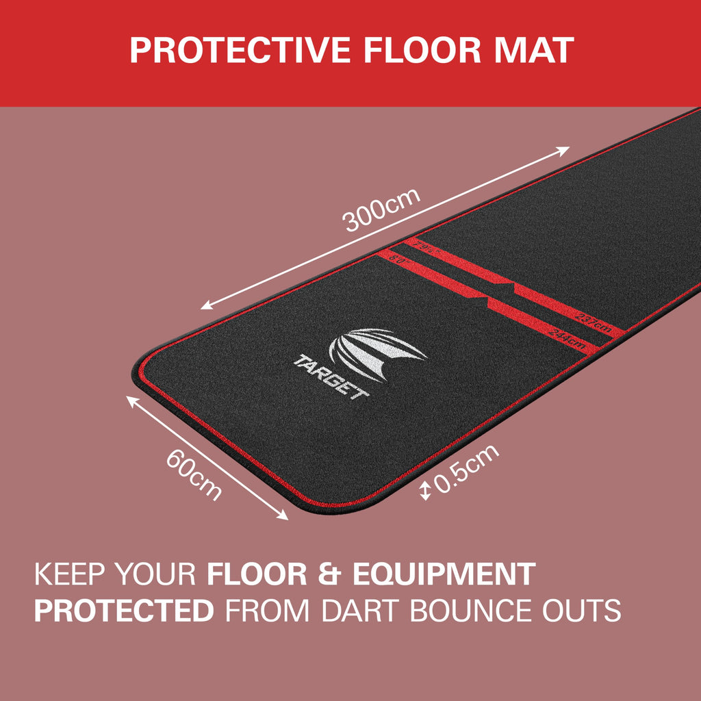 Target Darts World Champion Oche Mat - Non-Slip Carpet for Steel & Soft Tip