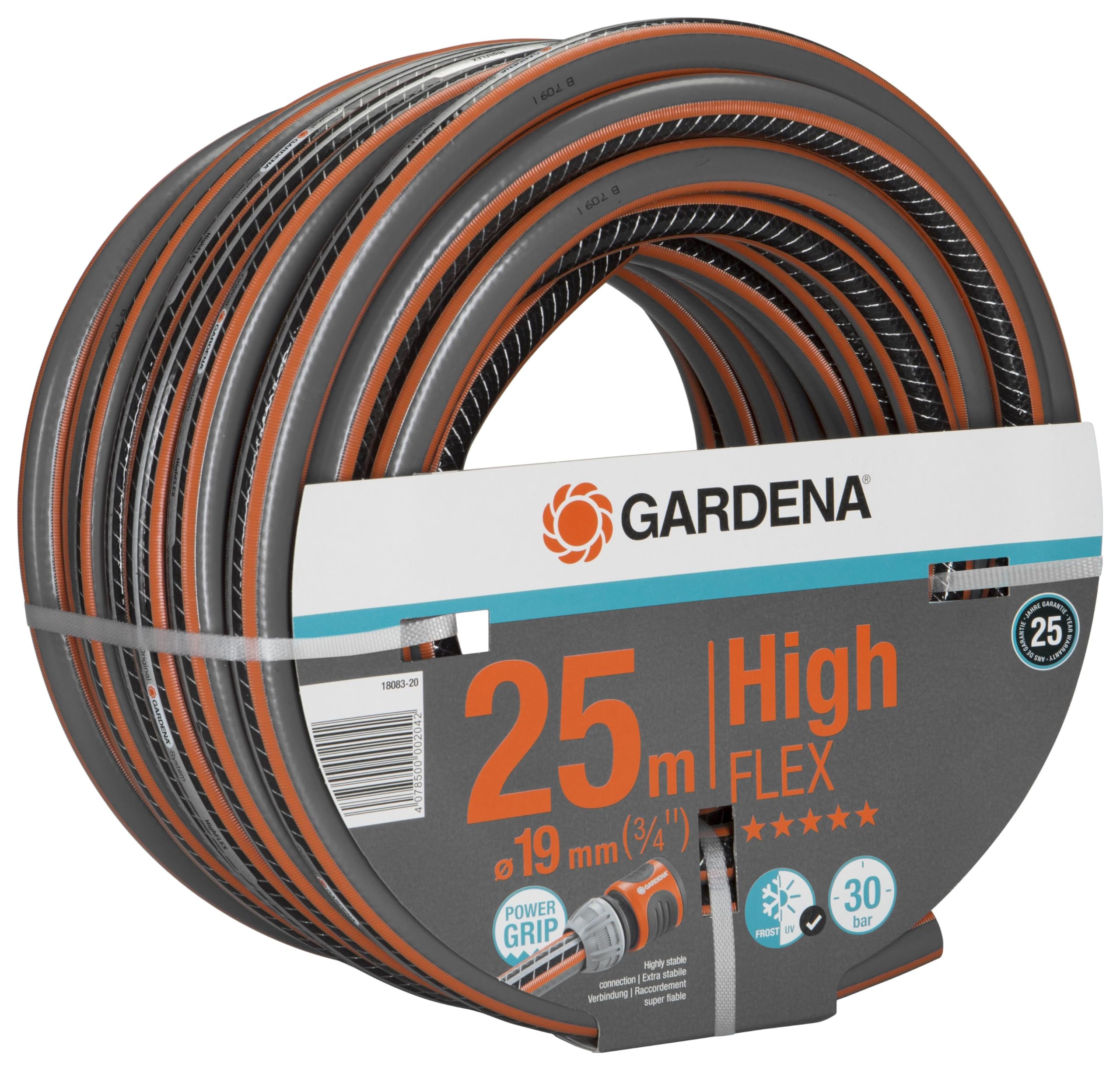 Gardena Comfort Highflex Garden Hose | 19mm (3/4") x 25m | 30 Bar