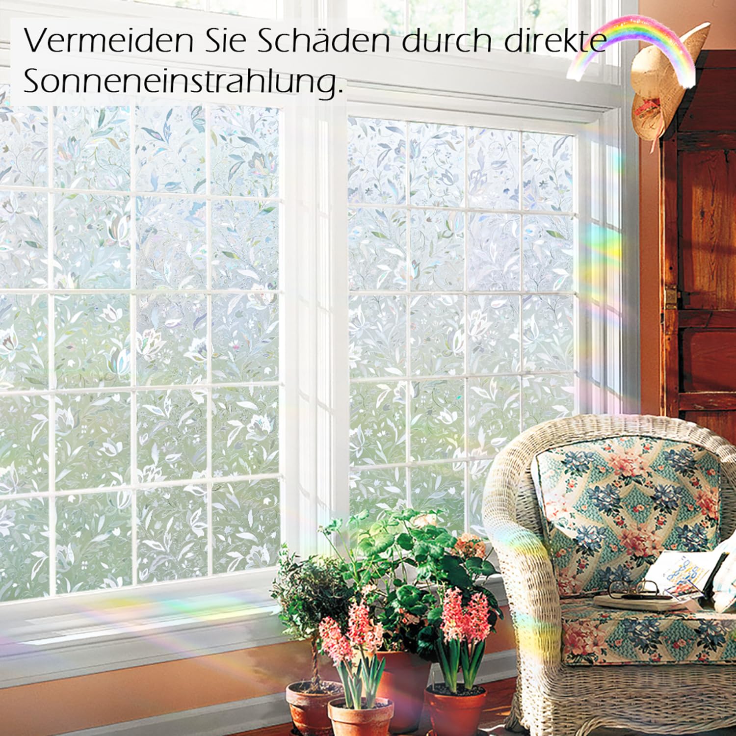 KROMAPOLIS Tulip Privacy Window Film – Thermal Static Cling, 90x400cm