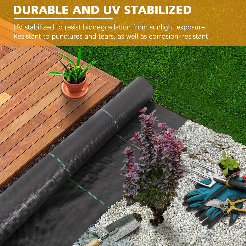 Beeway Heavy Duty Weed Control Membrane | 1m x 50m UV Ground Cover