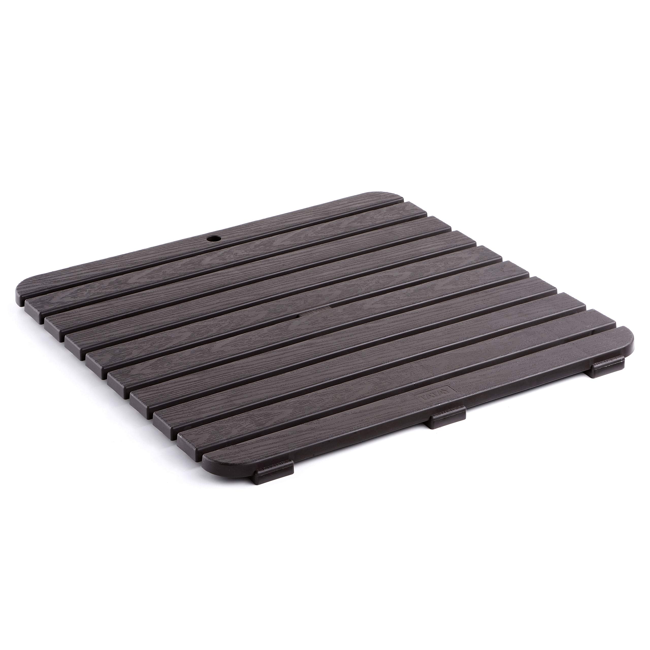 TATAY Square Shower Floor – Wood Effect Anti-Slip Plastic Mat