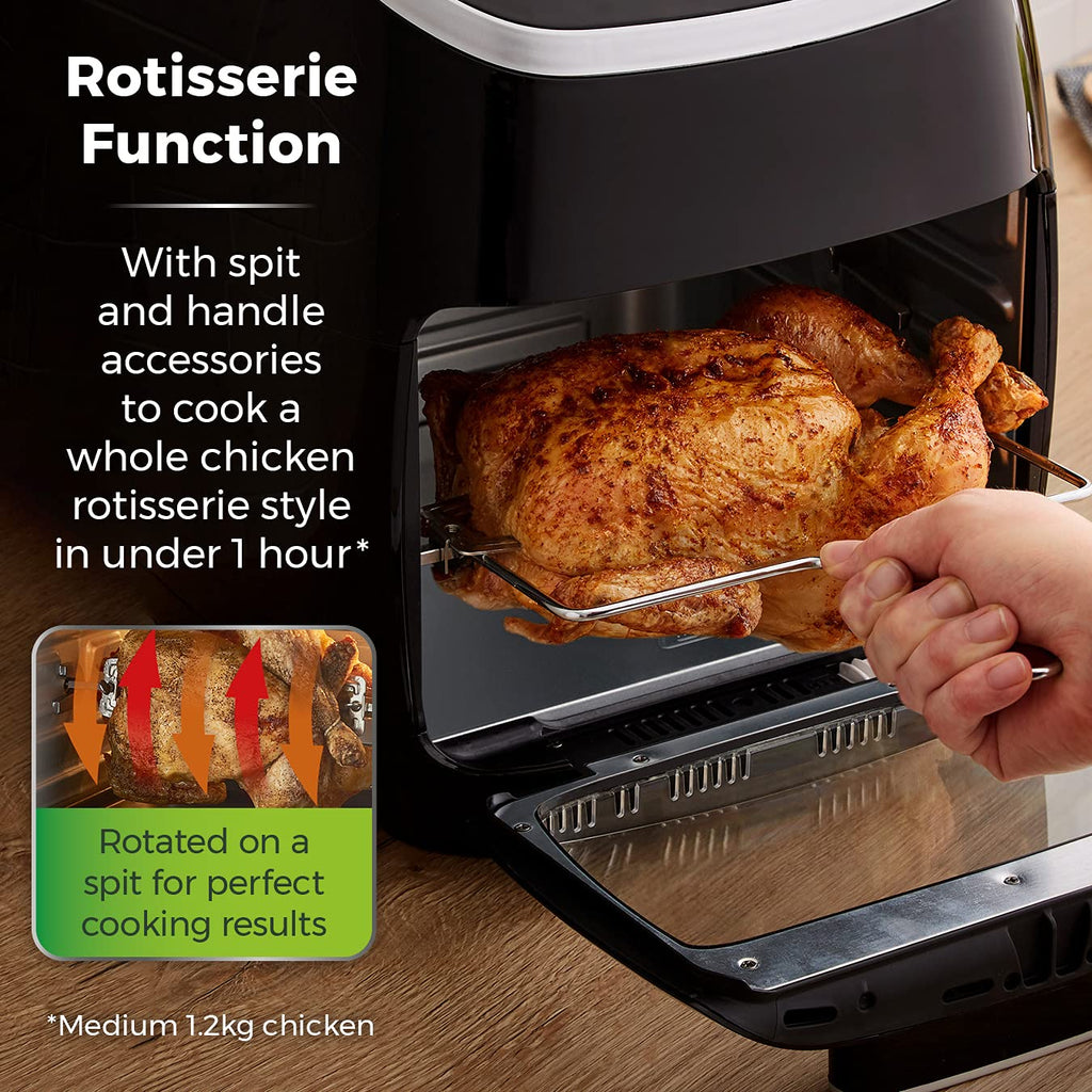 Tower T17039 Xpress Pro 5-in-1 Air Fryer Oven with Rotisserie, 11L, 2000W