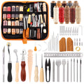 Swpeet 46Pcs Leather Craft Kit – Professional DIY Working Tools & Supplies