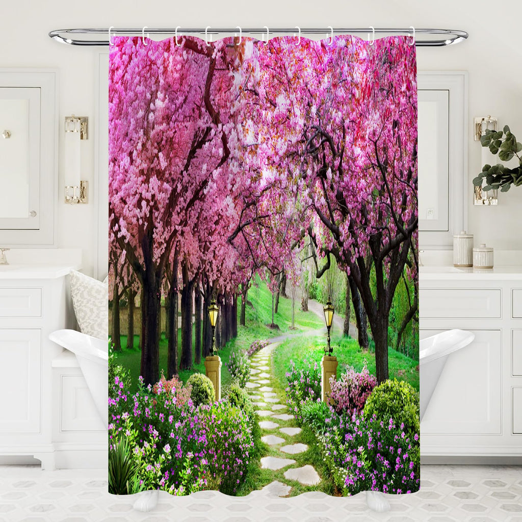 Simpomsy Scenery Shower Curtain, Outdoor Decorative Curtain, Nature Landscape 3D Scenery Bathroom Curtains - image 4