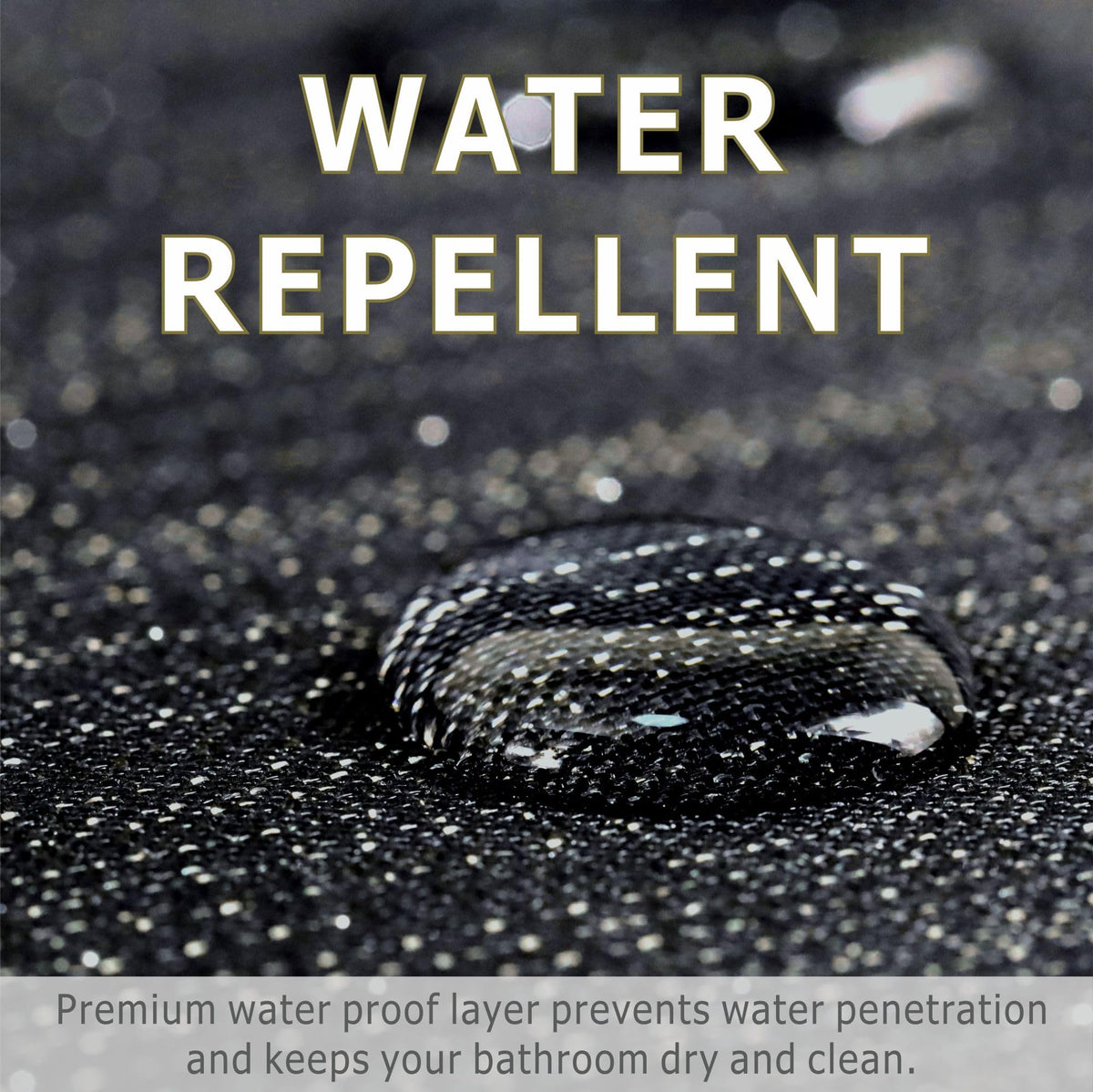 Black Silver Glitter Shower Curtain: Waterproof Washable, 200Lx183W - image 3