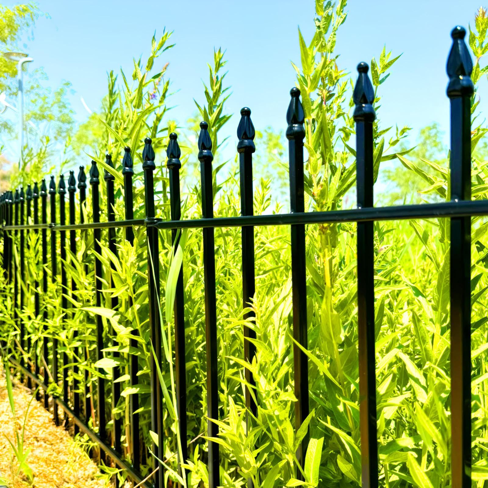 Thealyn Metal Garden Fence – 5-Panel No-Dig Wrought Iron Dog Barrier