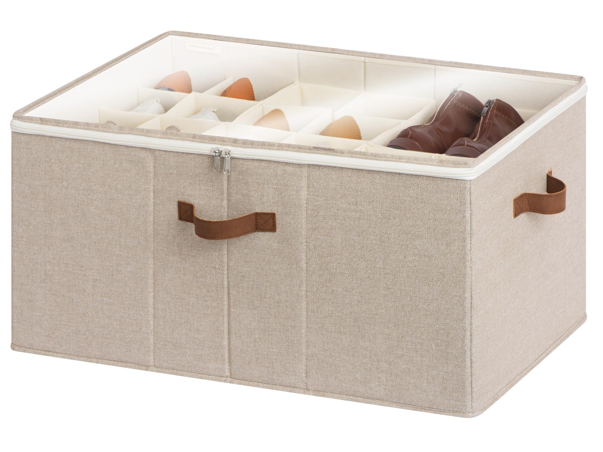 StorageWorks Extra Large Fabric Shoe Organizer with Adjustable Dividers